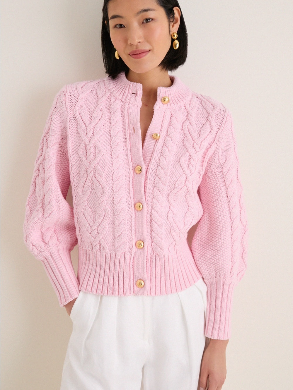 Tuckernuck Collette Cardigan in Pink Salt size XS